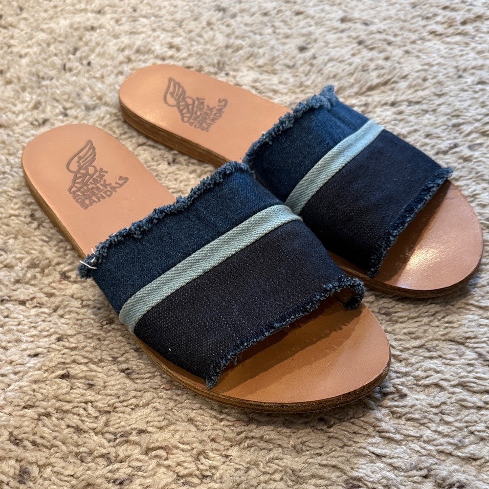Ancient Greek Sandals Denim and Light Blue Sandals